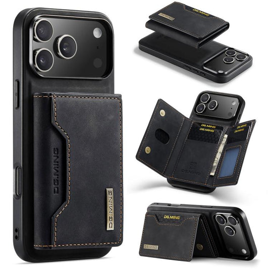 DG.MING M2 Series 3-Fold Card Bag Wallet Leather Phone Case
