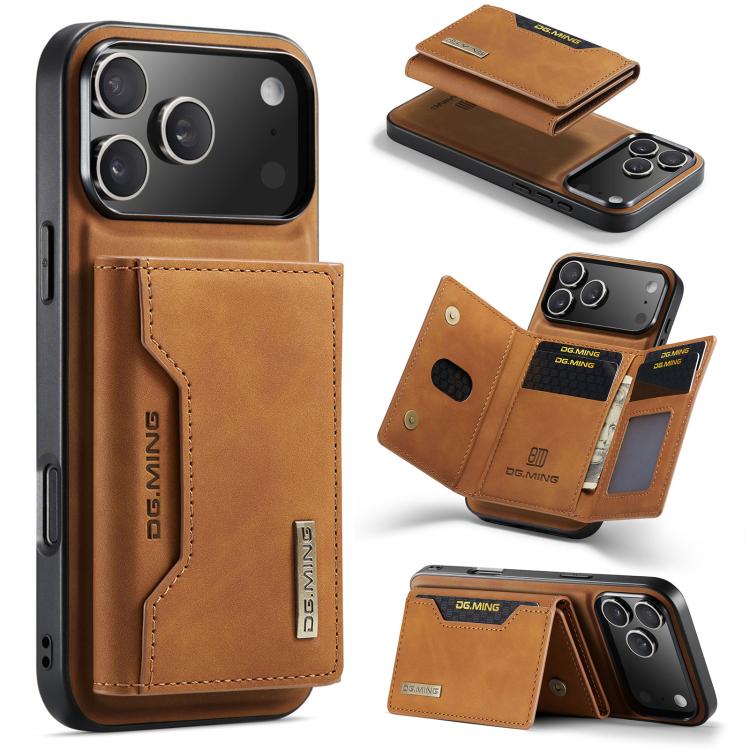 DG.MING M2 Series 3-Fold Card Bag Wallet Leather Phone Case