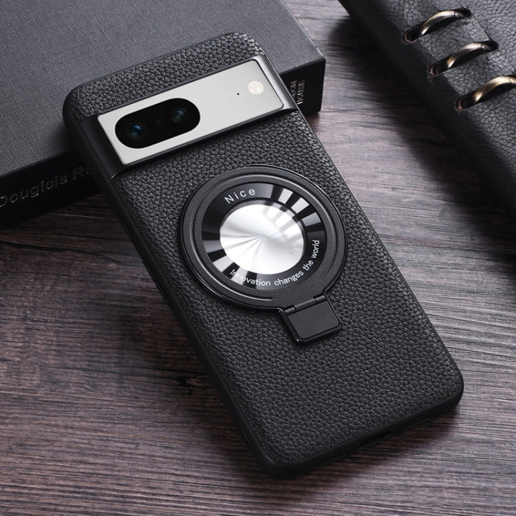 Litchi Texture MagSafe Magnetic Ring Phone Case