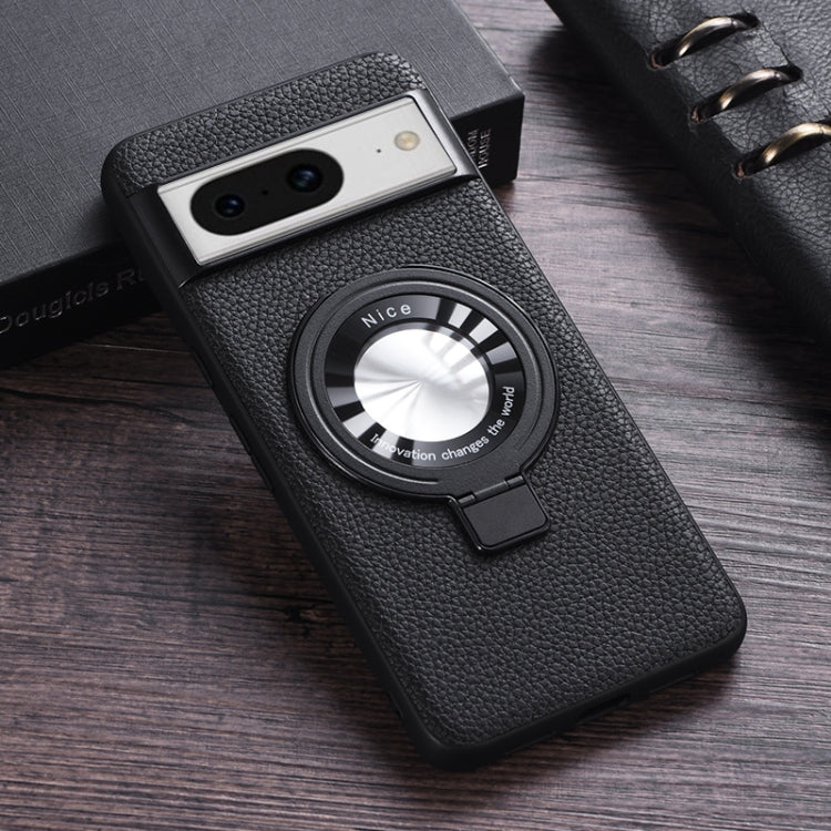 Litchi Texture MagSafe Magnetic Ring Phone Case