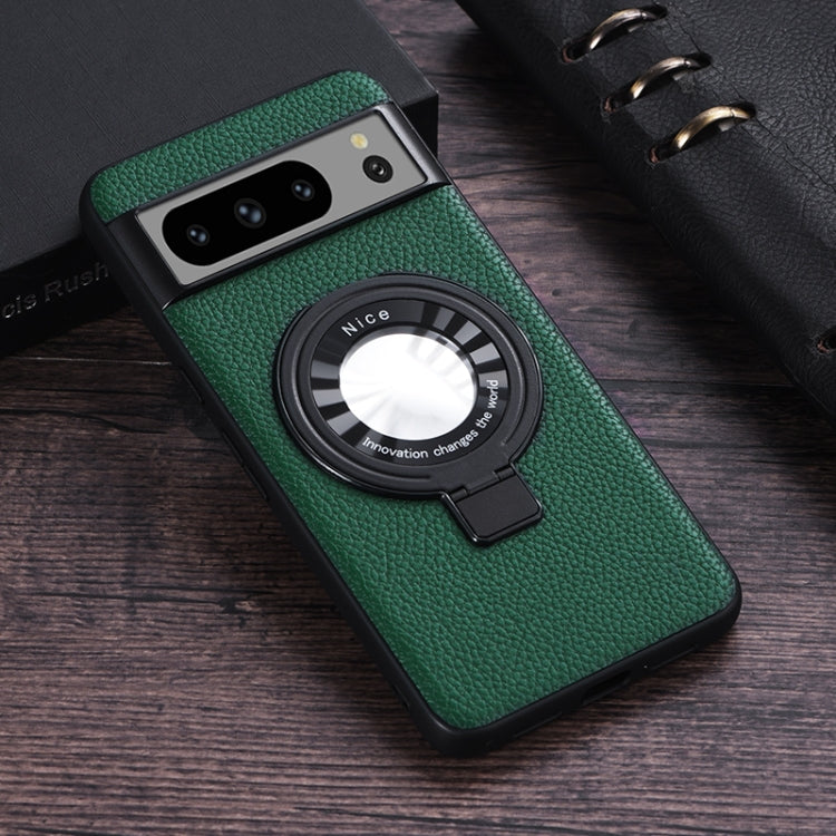 Litchi Texture MagSafe Magnetic Ring Phone Case