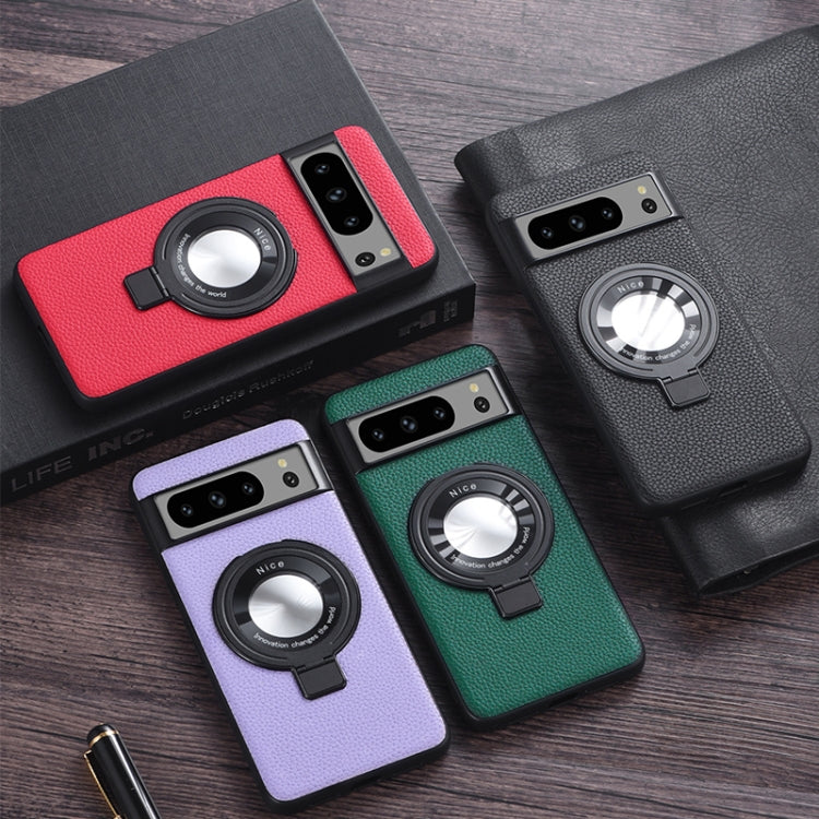 Litchi Texture MagSafe Magnetic Ring Phone Case