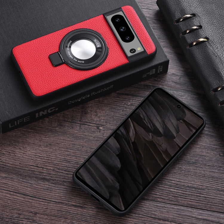 Litchi Texture MagSafe Magnetic Ring Phone Case