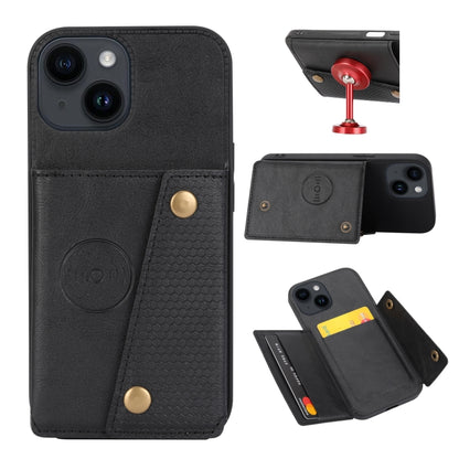 Double Buckle Card Slots PU + TPU Phone Case, For iPhone 15 Pro Max, For iPhone 15 Pro, For iPhone 15 Plus