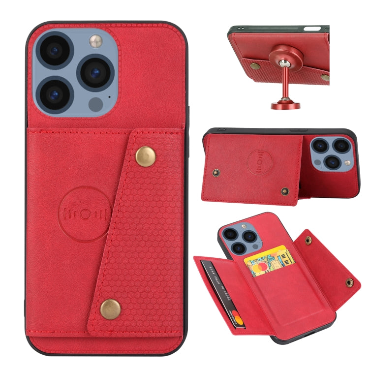 Double Buckle Card Slots PU + TPU Phone Case, For iPhone 15 Pro Max, For iPhone 15 Pro, For iPhone 15 Plus