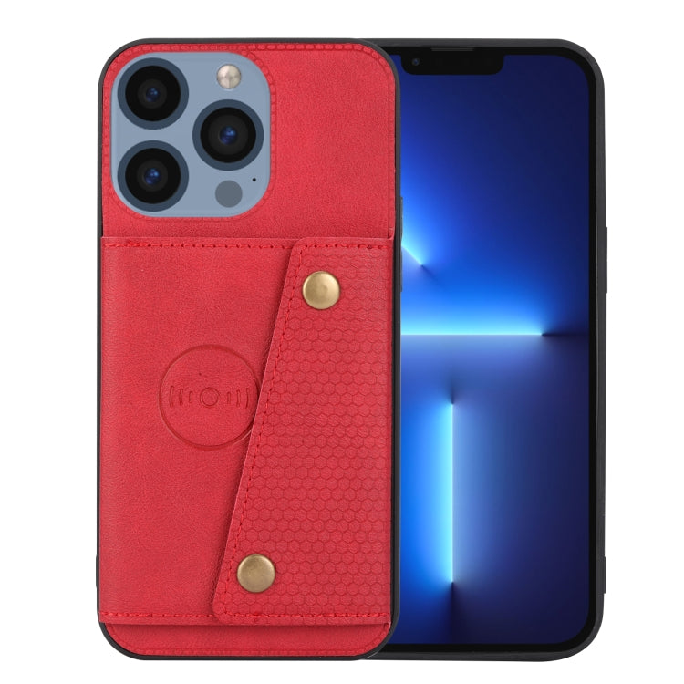 Double Buckle Card Slots PU + TPU Phone Case, For iPhone 15 Pro Max, For iPhone 15 Pro, For iPhone 15 Plus