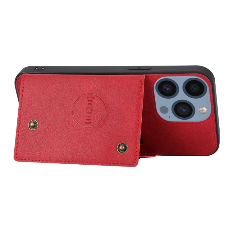 Double Buckle Card Slots PU + TPU Phone Case, For iPhone 15 Pro Max, For iPhone 15 Pro, For iPhone 15 Plus