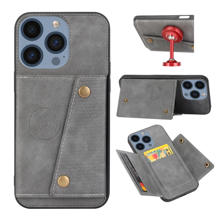 Double Buckle Card Slots PU + TPU Phone Case, For iPhone 15 Pro Max, For iPhone 15 Pro, For iPhone 15 Plus