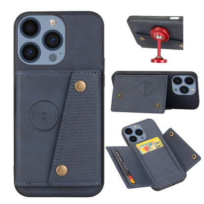 Double Buckle Card Slots PU + TPU Phone Case, For iPhone 17e / 16e, For iPhone 16 Pro Max, For iPhone 16 Pro, For iPhone 16