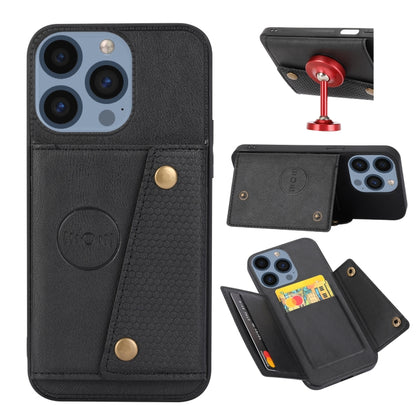 Double Buckle Card Slots PU + TPU Phone Case, For iPhone 17e / 16e, For iPhone 16 Pro Max, For iPhone 16 Pro, For iPhone 16
