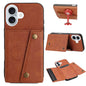 Double Buckle Card Slots PU + TPU Phone Case, For iPhone 17e / 16e, For iPhone 16 Pro Max, For iPhone 16 Pro, For iPhone 16