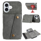 Double Buckle Card Slots PU + TPU Phone Case, For iPhone 17e / 16e, For iPhone 16 Pro Max, For iPhone 16 Pro, For iPhone 16