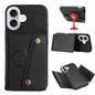 Double Buckle Card Slots PU + TPU Phone Case, For iPhone 17e / 16e, For iPhone 16 Pro Max, For iPhone 16 Pro, For iPhone 16