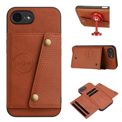 Double Buckle Card Slots PU + TPU Phone Case, For iPhone 17e / 16e, For iPhone 16 Pro Max, For iPhone 16 Pro, For iPhone 16