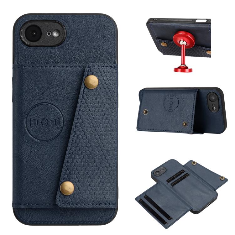 Double Buckle Card Slots PU + TPU Phone Case, For iPhone 17e / 16e, For iPhone 16 Pro Max, For iPhone 16 Pro, For iPhone 16
