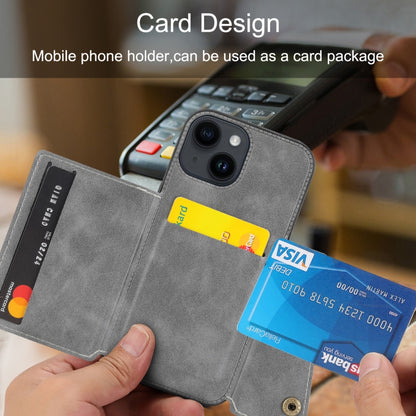Double Buckle Card Slots PU + TPU Phone Case, For iPhone 17e / 16e, For iPhone 16 Pro Max, For iPhone 16 Pro, For iPhone 16