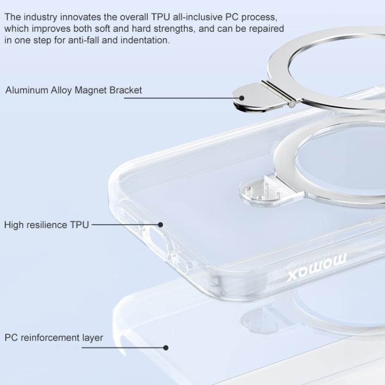 MOMAX Magsafe Metal Holder Clear Phone Case