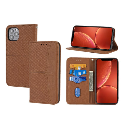 Woven Texture Stitching Magnetic Leather Phone Case, For iPhone 15 Pro Max, For iPhone 15 Pro, For iPhone 15 Plus, For iPhone 15