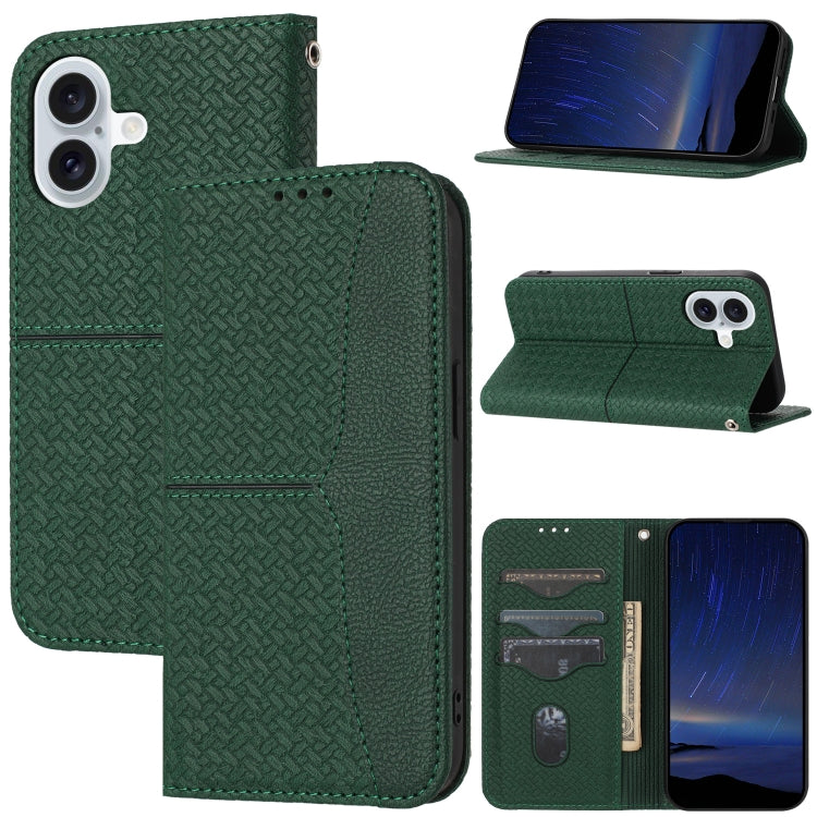Woven Texture Stitching Magnetic Leather Phone Case, For iPhone 16 Pro Max, For iPhone 16 Pro, For iPhone 16, iPhone 16e