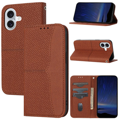 Woven Texture Stitching Magnetic Leather Phone Case, For iPhone 16 Pro Max, For iPhone 16 Pro, For iPhone 16, iPhone 16e
