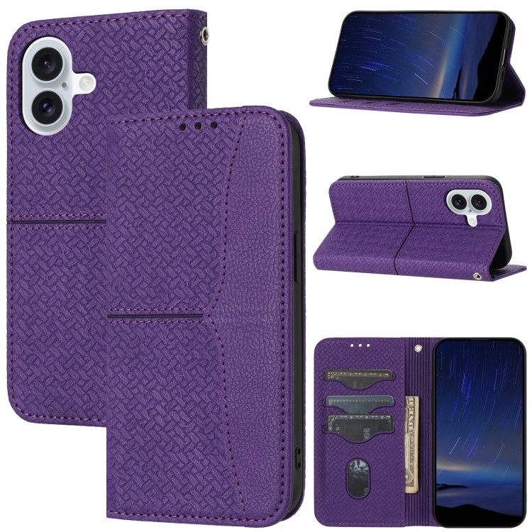 Woven Texture Stitching Magnetic Leather Phone Case, For iPhone 17e / 16e, For iPhone 16 Pro Max, For iPhone 16 Pro, For iPhone 16