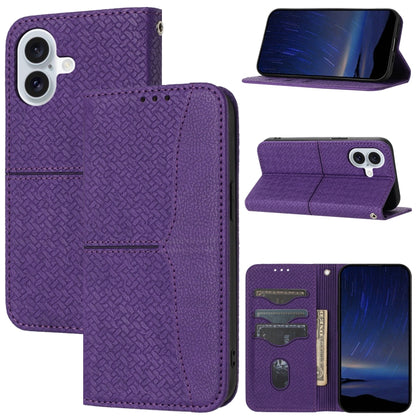 Woven Texture Stitching Magnetic Leather Phone Case, For iPhone 17e / 16e, For iPhone 16 Pro Max, For iPhone 16 Pro, For iPhone 16