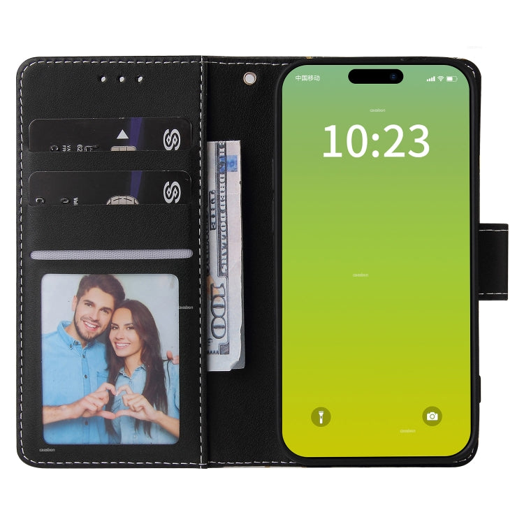 Marble Bronzing Stitching Leather Phone Case, For iPhone 15