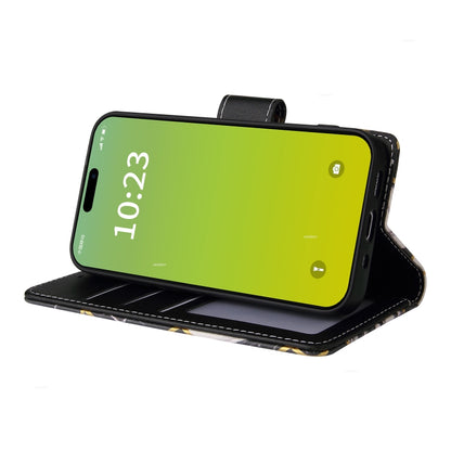 Marble Bronzing Stitching Leather Phone Case, For iPhone 15