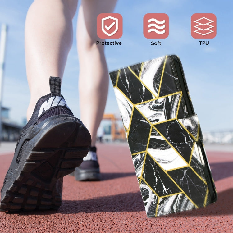 Marble Bronzing Stitching Leather Phone Case, For iPhone 16 Pro, For iPhone 16 Plus, For iPhone 16, For iPhone 15 Pro Max, For iPhone 15 Pro, For iPhone 15 Plus