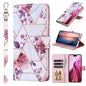 Marble Bronzing Stitching Leather Phone Case, For iPhone 17e / 16e, For iPhone 17 Pro Max, For iPhone 17 Pro, For iPhone 17, For iPhone Air, For iPhone 16 Pro Max