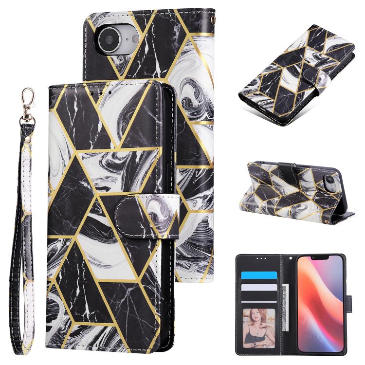 Marble Bronzing Stitching Leather Phone Case, For iPhone 18 / 17, For iPhone 18 Pro / 17 Pro, For iPhone 18 Pro Max / 17 Pro Max, For iPhone 17e / 16e, For iPhone Air, For iPhone 16 Pro Max