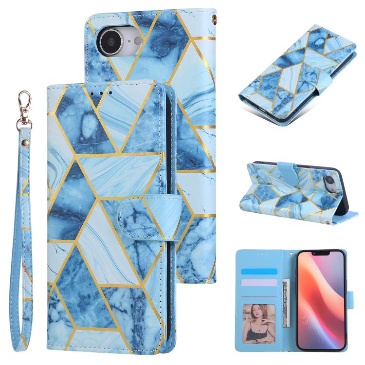 Marble Bronzing Stitching Leather Phone Case, For iPhone 18 / 17, For iPhone 18 Pro / 17 Pro, For iPhone 18 Pro Max / 17 Pro Max, For iPhone 17e / 16e, For iPhone Air, For iPhone 16 Pro Max