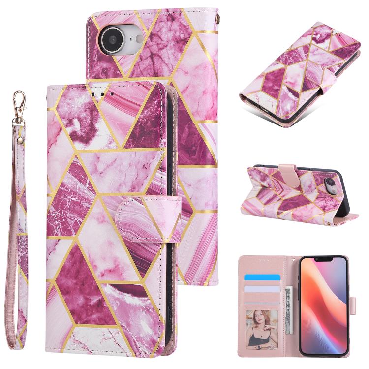 Marble Bronzing Stitching Leather Phone Case, For iPhone 18 / 17, For iPhone 18 Pro / 17 Pro, For iPhone 18 Pro Max / 17 Pro Max, For iPhone 17e / 16e, For iPhone Air, For iPhone 16 Pro Max