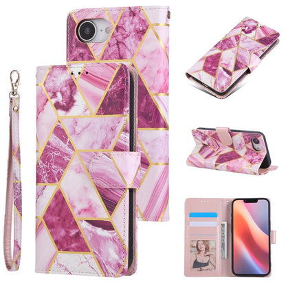 Marble Bronzing Stitching Leather Phone Case, For iPhone 18 / 17, For iPhone 18 Pro / 17 Pro, For iPhone 18 Pro Max / 17 Pro Max, For iPhone 17e / 16e, For iPhone Air, For iPhone 16 Pro Max