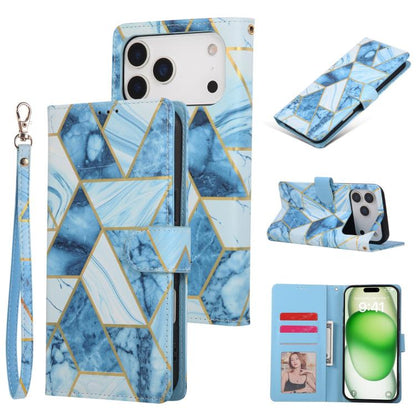 Marble Bronzing Stitching Leather Phone Case, For iPhone 18 / 17, For iPhone 18 Pro / 17 Pro, For iPhone 18 Pro Max / 17 Pro Max, For iPhone 17e / 16e, For iPhone Air, For iPhone 16 Pro Max