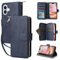 9 Card Slots Zipper Wallet Bag Leather Phone Case, For iPhone Air, For iPhone 16 Pro Max, For iPhone 16 Pro, For iPhone 16 Plus
