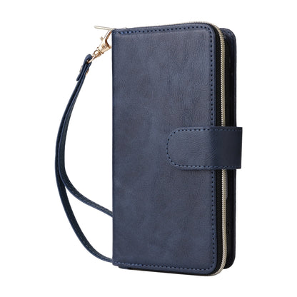 9 Card Slots Zipper Wallet Bag Leather Phone Case