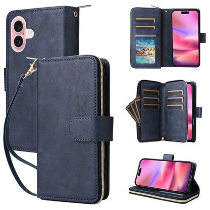 9 Card Slots Zipper Wallet Bag Leather Phone Case