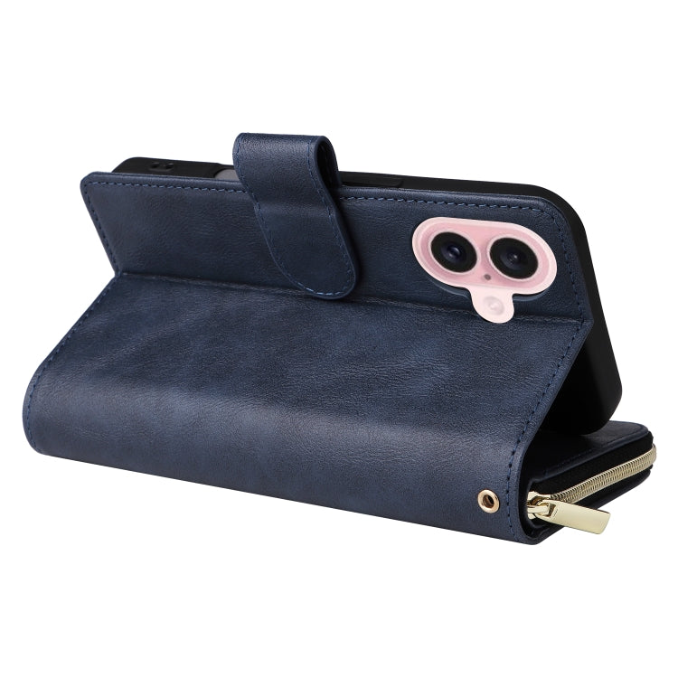 9 Card Slots Zipper Wallet Bag Leather Phone Case