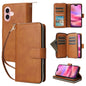 9 Card Slots Zipper Wallet Bag Leather Phone Case