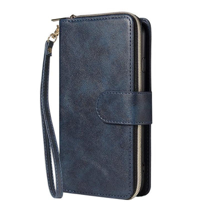 9 Card Slots Zipper Wallet Bag Leather Phone Case, For iPhone 17e / 16e, For iPhone 17 Pro Max, For iPhone 17 Pro, For iPhone 17