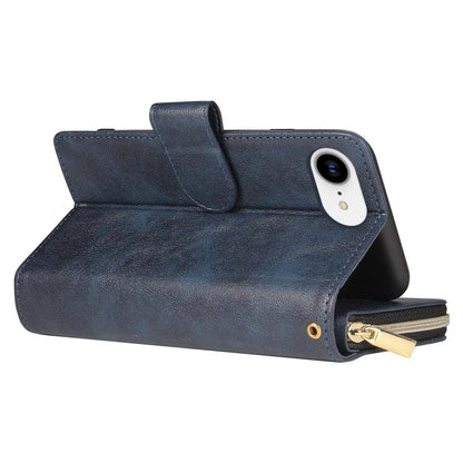 9 Card Slots Zipper Wallet Bag Leather Phone Case