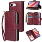 9 Card Slots Zipper Wallet Bag Leather Phone Case