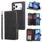 9 Card Slots Zipper Wallet Bag Leather Phone Case, For iPhone 18 / 17, For iPhone 18 Pro / 17 Pro, For iPhone 18 Pro Max / 17 Pro Max, For iPhone 17e / 16e
