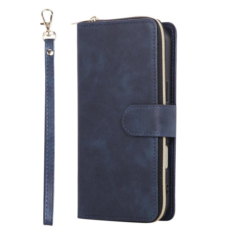 9 Card Slots Zipper Wallet Bag Leather Phone Case, For iPhone Air, For iPhone 16 Pro Max, For iPhone 16 Pro, For iPhone 16 Plus