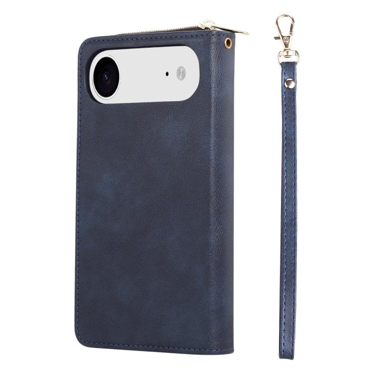 9 Card Slots Zipper Wallet Bag Leather Phone Case, For iPhone Air, For iPhone 16 Pro Max, For iPhone 16 Pro, For iPhone 16 Plus