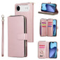 9 Card Slots Zipper Wallet Bag Leather Phone Case, For iPhone Air, For iPhone 16 Pro Max, For iPhone 16 Pro, For iPhone 16 Plus