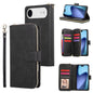 9 Card Slots Zipper Wallet Bag Leather Phone Case, For iPhone Air, For iPhone 16 Pro Max, For iPhone 16 Pro, For iPhone 16 Plus