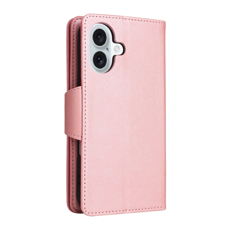 Rivet Buckle 9 Cards Three Fold Leather Phone Case, For iPhone 16, For iPhone 15 Pro Max, For iPhone 15 Pro, For iPhone 15 Plus