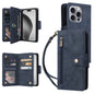 Rivet Buckle 9 Cards Three Fold Leather Phone Case, For iPhone Air, For iPhone 16 Pro Max, For iPhone 16 Pro, For iPhone 16 Plus